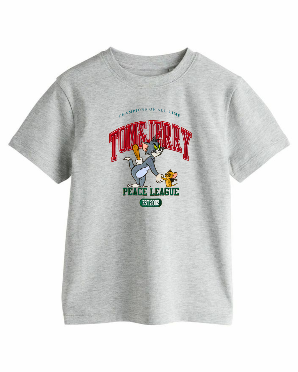 Grey “Peace League” Tom and Jerry Graphic Tee