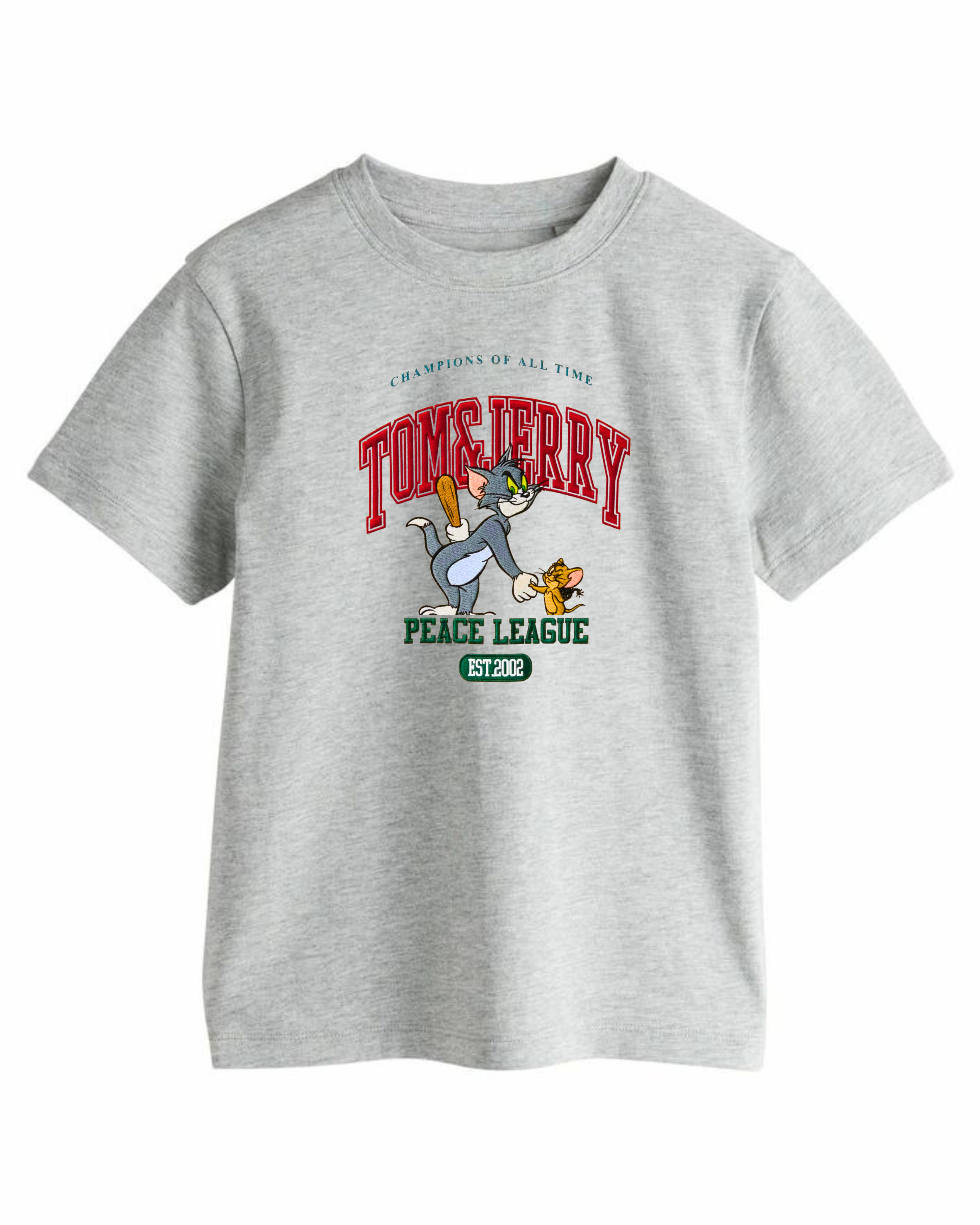 Grey “Peace League” Tom and Jerry Graphic Tee